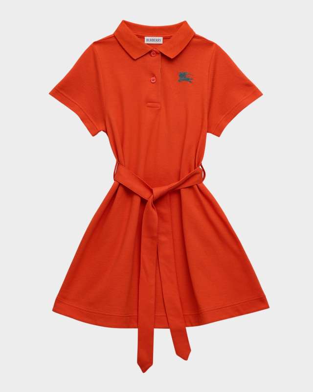 Girl's Astrid Belted EKD Polo Dress, Size 4-14